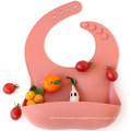 BPA Free Custom Print Baby Silicone Bibs Waterproof Food Catcher Wholesale Silicone Baby Bib